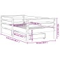 vidaXL Estructura de cama niños con cajones madera pino negro 70x140cm vidaXL Estructura de cama niños con cajones madera pino negro 70x140cm