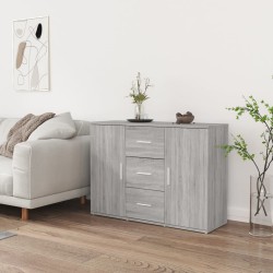 vidaXL Aparador de madera contrachapada gris Sonoma 91x29,5x65 cm