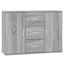 vidaXL Aparador de madera contrachapada gris Sonoma 91x29,5x65 cm