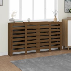 vidaXL Cubierta radiador madera maciza pino marrón miel 210x21x85 cm