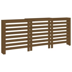 vidaXL Cubierta radiador madera maciza pino marrón miel 210x21x85 cm