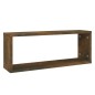 vidaXL Estantes cúbicos de pared 2 uds madera roble ahumado 60x15x23cm vidaXL Estantes cúbicos de pared 2 uds madera roble ahumado 60x15x23cm