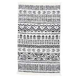 vidaXL Alfombra de algodón negra y blanca 160x230 cm