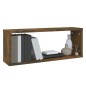 vidaXL Estantes cúbicos de pared 2 uds madera roble ahumado 60x15x23cm vidaXL Estantes cúbicos de pared 2 uds madera roble ahumado 60x15x23cm