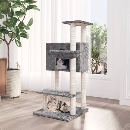 vidaXL Rascador para gatos con postes de sisal gris claro 108,5 cm
