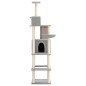vidaXL Rascador para gatos con postes de sisal gris claro 201 cm