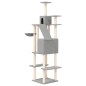 vidaXL Rascador para gatos con postes de sisal gris claro 201 cm