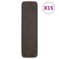 vidaXL Alfombrillas de escalera 15 uds marrón rectangular 75x20 cm vidaXL Alfombrillas de escalera 15 uds marrón rectangular 75x20 cm