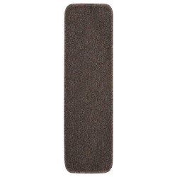 vidaXL Alfombrillas de escalera 15 uds marrón rectangular 75x20 cm
