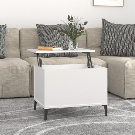 vidaXL Mesa de centro madera contrachapada blanco 60x44,5x45 cm