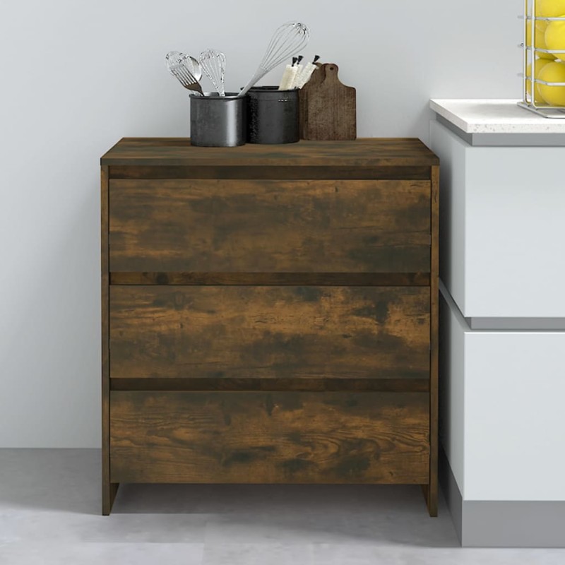vidaXL Aparador madera contrachapada color roble ahumado 70x41x75 cm vidaXL Aparador madera contrachapada color roble ahumado 70x41x75 cm