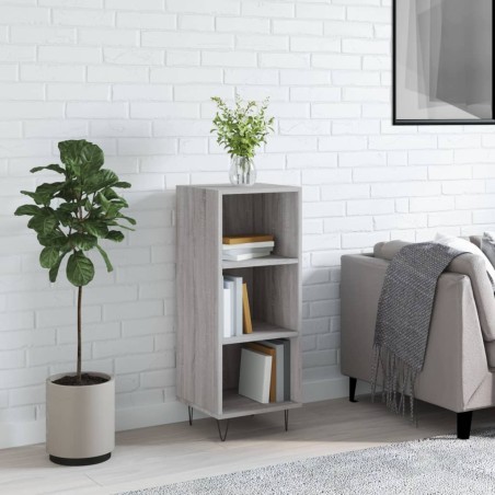 vidaXL Aparador de madera de ingeniería gris Sonoma 34,5x32,5x90 cm