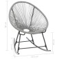 vidaXL Silla mecedora redonda de ratán sintético gris vidaXL Silla mecedora redonda de ratán sintético gris