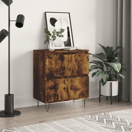 vidaXL Aparador madera contrachapada color roble ahumado 60x35x70 cm