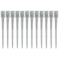 vidaXL Picas de tierra 12 uds acero galvanizado plateado 9x9x90 cm vidaXL Picas de tierra 12 uds acero galvanizado plateado 9x9x90 cm