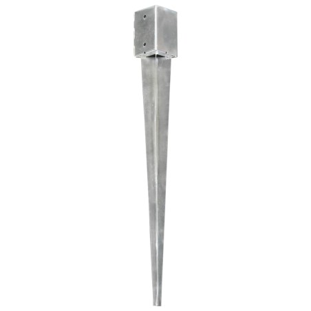 vidaXL Picas de tierra 12 uds acero galvanizado plateado 9x9x90 cm