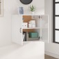 vidaXL Armario pared madera contrachapada blanco brillo 60x31x60 cm vidaXL Armario pared madera contrachapada blanco brillo 60x31x60 cm