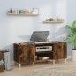 vidaXL Mueble discos madera contrachapada roble ahumado 121x38x48 cm