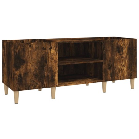 vidaXL Mueble discos madera contrachapada roble ahumado 121x38x48 cm