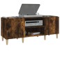 vidaXL Mueble discos madera contrachapada roble ahumado 121x38x48 cm