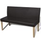 vidaXL Banco de cuero sintético 139,5 cm marrón oscuro vidaXL Banco de cuero sintético 139,5 cm marrón oscuro