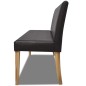 vidaXL Banco de cuero sintético 139,5 cm marrón oscuro vidaXL Banco de cuero sintético 139,5 cm marrón oscuro