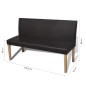 vidaXL Banco de cuero sintético 139,5 cm marrón oscuro vidaXL Banco de cuero sintético 139,5 cm marrón oscuro