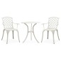 vidaXL Mesa y sillas de bistró 3 piezas aluminio fundido blanco vidaXL Mesa y sillas de bistró 3 piezas aluminio fundido blanco