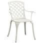 vidaXL Mesa y sillas de bistró 3 piezas aluminio fundido blanco vidaXL Mesa y sillas de bistró 3 piezas aluminio fundido blanco