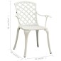 vidaXL Mesa y sillas de bistró 3 piezas aluminio fundido blanco vidaXL Mesa y sillas de bistró 3 piezas aluminio fundido blanco