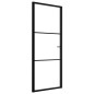 vidaXL Puerta interior vidrio ESG y aluminio negro 76x201,5 cm vidaXL Puerta interior vidrio ESG y aluminio negro 76x201,5 cm