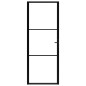 vidaXL Puerta interior vidrio ESG y aluminio negro 76x201,5 cm vidaXL Puerta interior vidrio ESG y aluminio negro 76x201,5 cm