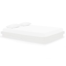 vidaXL Estructura de cama madera maciza blanca King Size 150x200 cm
