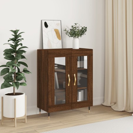vidaXL Aparador de madera de ingeniería marrón roble 69,5x34x90 cm