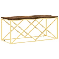 vidaXL Mesa de centro acero inoxidable y madera maciza reciclada