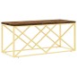vidaXL Mesa de centro acero inoxidable y madera maciza reciclada vidaXL Mesa de centro acero inoxidable y madera maciza reciclada