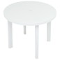 vidaXL Mesa de jardín de plástico blanco 89 cm vidaXL Mesa de jardín de plástico blanco 89 cm