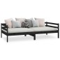vidaXL Sofá cama de madera maciza de pino negro 90x200 cm vidaXL Sofá cama de madera maciza de pino negro 90x200 cm