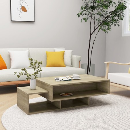 vidaXL Mesa de centro madera contrachapada roble Sonoma 105x55x32 cm