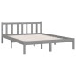 vidaXL Estructura de cama madera maciza de pino doble gris 135x190cm vidaXL Estructura de cama madera maciza de pino doble gris 135x190cm
