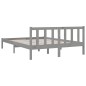vidaXL Estructura de cama madera maciza de pino doble gris 135x190cm vidaXL Estructura de cama madera maciza de pino doble gris 135x190cm
