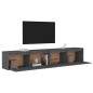 vidaXL Armario de pared 2 uds madera maciza de pino gris 100x30x35 cm vidaXL Armario de pared 2 uds madera maciza de pino gris 100x30x35 cm