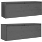 vidaXL Armario de pared 2 uds madera maciza de pino gris 100x30x35 cm vidaXL Armario de pared 2 uds madera maciza de pino gris 100x30x35 cm