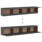 vidaXL Armario de pared 2 uds madera maciza de pino gris 100x30x35 cm vidaXL Armario de pared 2 uds madera maciza de pino gris 100x30x35 cm