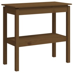 vidaXL Mesa consola de madera maciza de pino marrón miel 80x40x75 cm