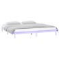 vidaXL Estructura de cama con LED madera maciza blanco 135x190 cm vidaXL Estructura de cama con LED madera maciza blanco 135x190 cm