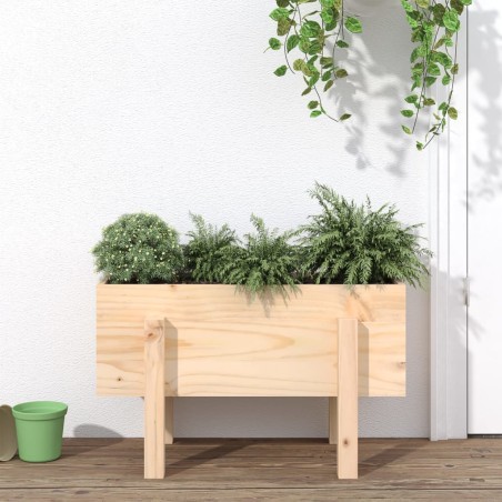 vidaXL Jardinera madera maciza de pino 62x30x38 cm