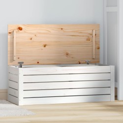 vidaXL Caja de almacenaje madera maciza de pino blanco 89x36,5x33 cm