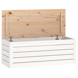 vidaXL Caja de almacenaje madera maciza de pino blanco 89x36,5x33 cm
