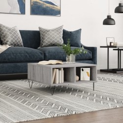 vidaXL Mesa de centro madera de ingeniería gris Sonoma 60x60x30 cm